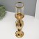 Ceramics candlestick, glass for 1 candle "Versailles" d = 7.5 cm gold 10.5x10.5x44.5 cm