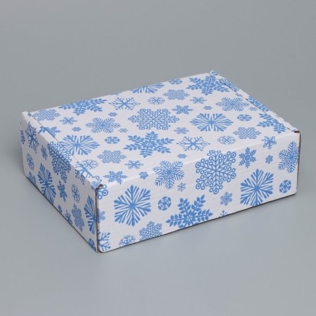 Box the national team "Snowflakes", white, 27 x 21 x 9 cm, New Year-1