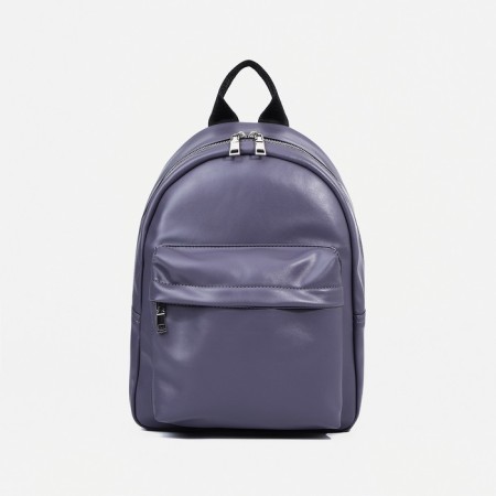 A backpack with a zipper, Medvedkovo, external pocket, purple color-1