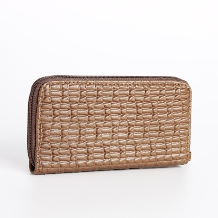 Women's wallet with lightning, brown color-1