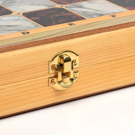 Board game 3 in 1 "Marble": chess, checkers, backgammon, woodboard 40 x 40 cm-9