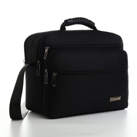 Bank bag, 34*15*28, lightning departure, 3 n/pocket, belt lengths, black