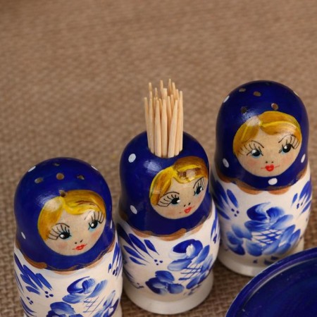 Set for spices "Gzhel", 15 ml., Manual painting-2