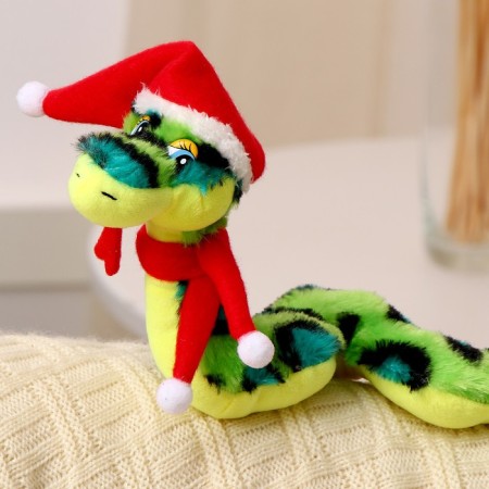 Soft toy "Snake", in the New Year's cap, 16 cm-2