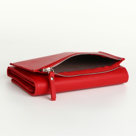Women's wallet on magnets, red color-3