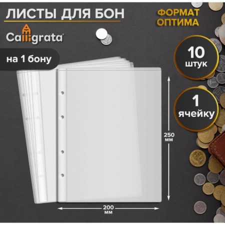 Set of sheets for Bon, Optima format, 10 sheets 200 x 250 mm, 1 bon