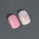 Flourish overhead nails, 12 pcs, with adhesive plates, soft square shape, pink/white color