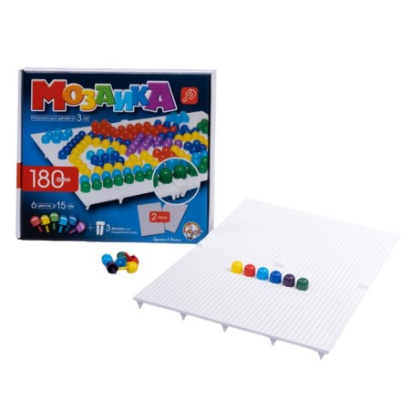 Children's mosaic plastic, 180 elements and 2 fields-1
