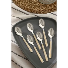 A set of spoons of teaspoons made of stainless steel of the “Pertu gold” share, length 15 cm, 6 pcs, color silver