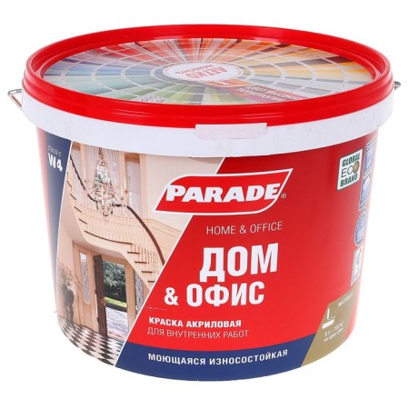 Matte acrylic interior paint Parade W4, base A, white, 9.0 liters