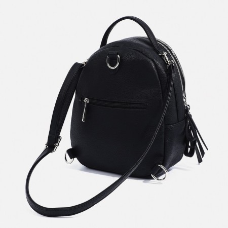 Backpack - female bag Richet, artificial leather, black color-2