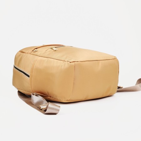 Youth backpack on lightning from textiles, 2 pockets, beige color-2