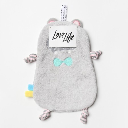 Lovelife hand towel "Hippo", 30x21 cm, 100% PE, microfiber 300 g/m2-4