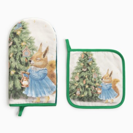 Set of kitchen. "Fairy-tale" mittens-seging 15x28cm, severity 19x19cm, 100%HL-2