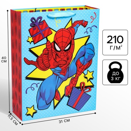 Gift package "Happy Birthday" 31x40x11 cm, packaging, spider-man