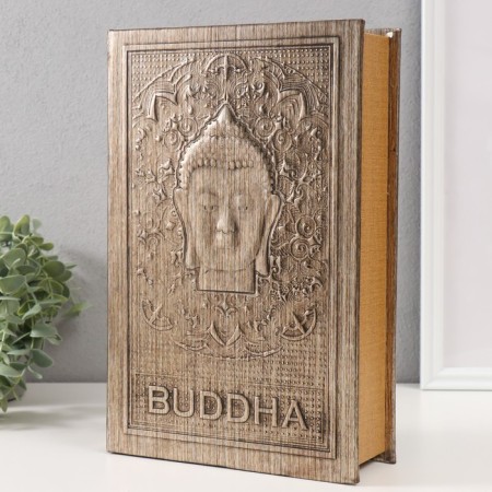 Safe Brush Tree leatherette "Buddha's head" embossing, under metal 30x20x6.8 cm-2