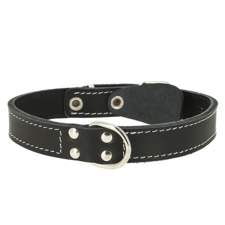 The collar is two-layer leather, with a ring in the middle, Osh 44-53 x 3 cm, a mix of flowers