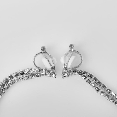 Clips "ice" classic 2 rows, white color in silver-2
