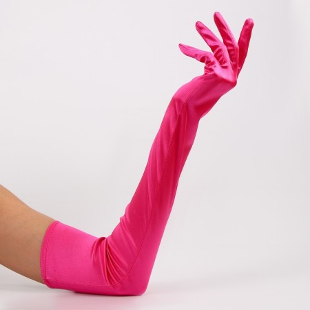 Carnival accessory - 55cm gloves, fuchsia color-2