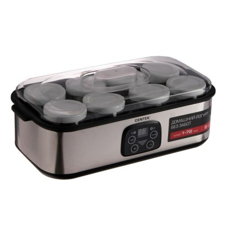 Jogurtnitsa Centek CT-1443, 30 W, 0.2 l, 8 containers, glass, timer, display, gray-hourly-2