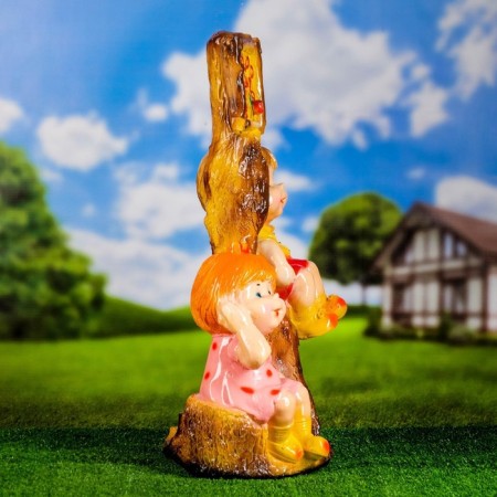 Garden figure "Boy and girl on a tree", 40x31x66cm, mix-4