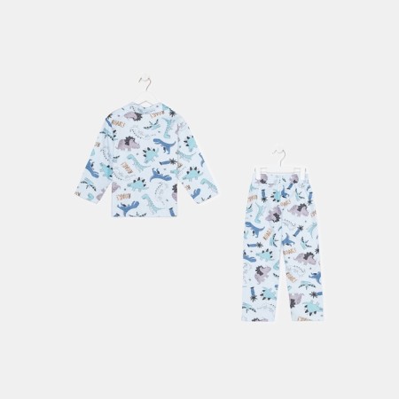 Pajama nursery from a flannel (shirt, trousers) KAFTAN "Dino", size 122-128, blue-9