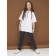 Pants for girls, height 128 cm, dark gray color