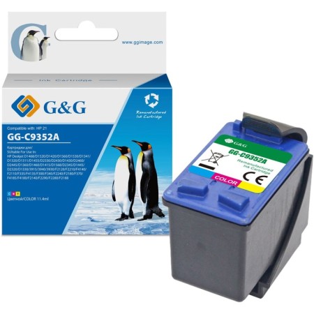 Cartridge G&G GG-C9352A, for HP DJ 3920/3940/D1360/D1460/D1470/D1560, 11.4 ml, multi-colored-2