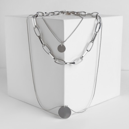 Piece "chain" three threads, color silver, 66 cm