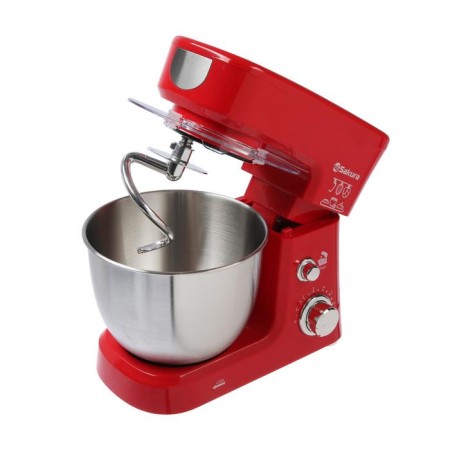 Mixer Sakura SA-6327R, planetary, 1000 W, 3.5 l, 6 speeds, 3 nozzles, red-1