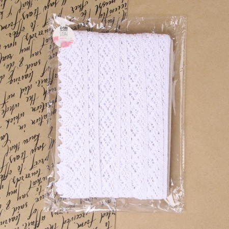 Knitted lace, 40 mm × 10 ± 1 m, white color-3
