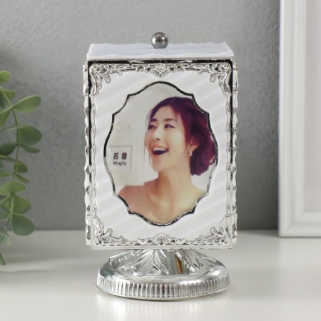 Photo frame plastic in 4 photos "Silver leaves" Musical fur. 8.6x12 cm 10x10x18.5 cm-1