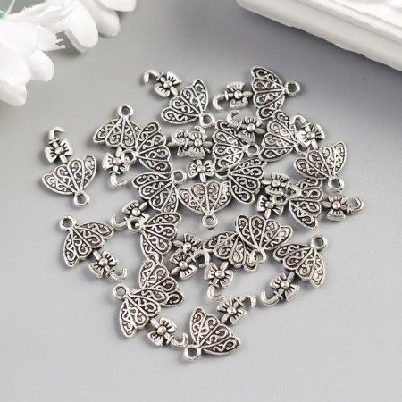 Decor for creativity Metal "Umbrella with a bow" silver 2x1.3 cm-1