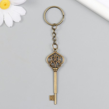 Metal keychain "Key - openwork" bronze 2.2x6.9 cm