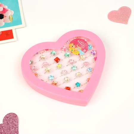 Rings Children's set 36pcs "Choselka" geometry, color mix, mix form in silver, b-r-3