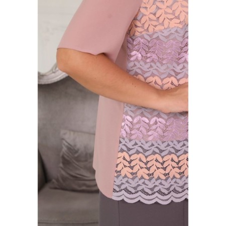 Female blouse, size 52, pink color-11