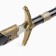 Dagger, black hilt with bronze, metal, plastic, 35 cm