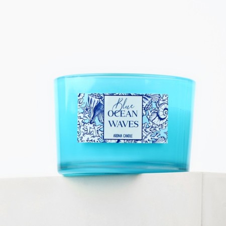 Aromatic candle “Blue Ocean Waves”: sea breeze, 5 x 7.1 cm.-1