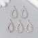 Decor for creativity metal, rhinestones "drop" silver 1.6x2.7 cm