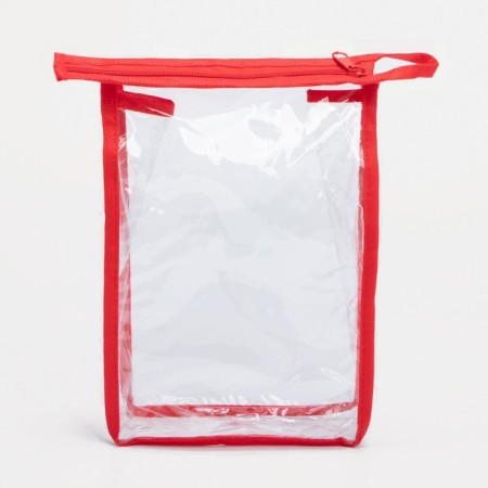 Lightning cosmetic bag, red/transparent color-2