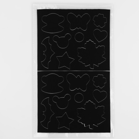 A set of curly patterns Assorted, adhesive, sheet 24.5 × 14.5 cm, 18 pcs, black color-4