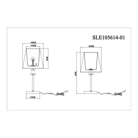 Evoluce bedside lamp. Sle105614-01. Permone. 1x40 W, E14, 22x22x46 cm, chromium color-6