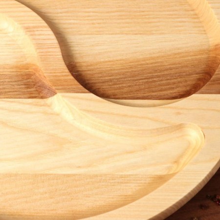 Menzhitsa wooden "yin-yang", with a cutting board, D-35 cm, an array of ash-3