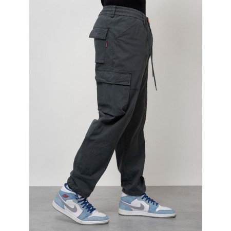 Cargo jeans men, size 44, dark gray color-9