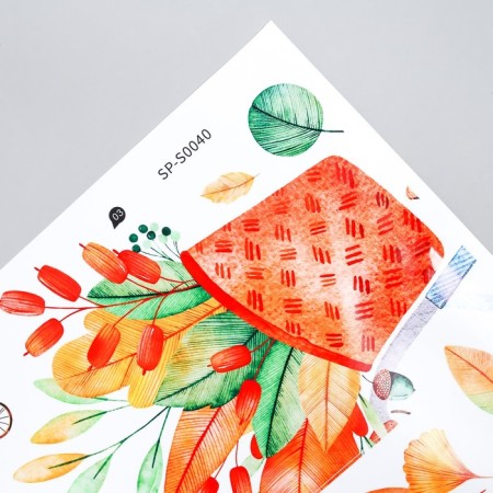 Sticker Plastic Interior color "Bicycle with autumn leaves" 30x90 cm-2