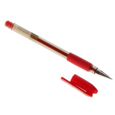 Gel pen, 0.7 mm, red rod, tinted case, with a rubber holder