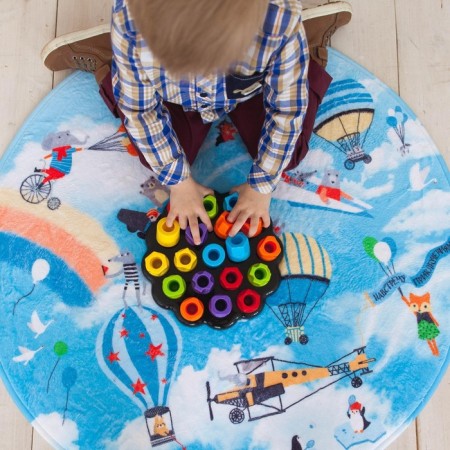 Developing toy "Pyramid-Mosaic", sorter, color, according to the Montessori methodology-8