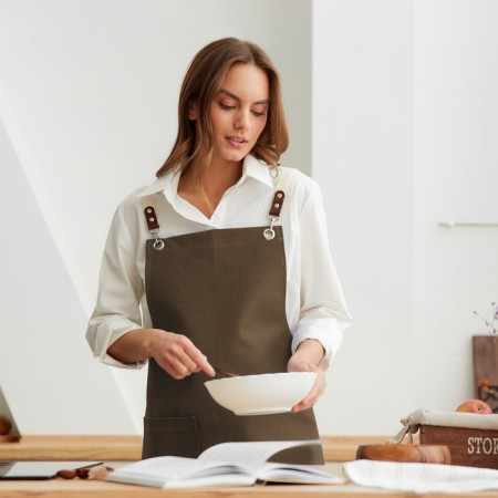 Apron Ethel Minimalist Design 60x70 cm, 45% luna, cotton 55% 395 g/m2
