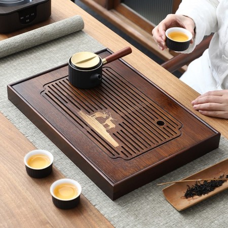 Tray for the tea ceremony, shepherd, 40 x 28 x 4 cm, bamboo-1