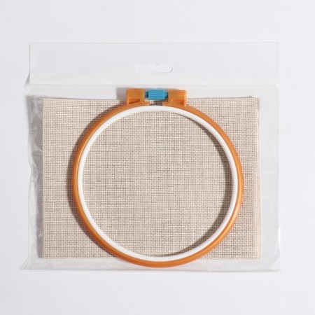 Cross -embroidery set: canvas without a beige pattern, 30 × 40 cm, hoop d = 16 cm, color mix-5